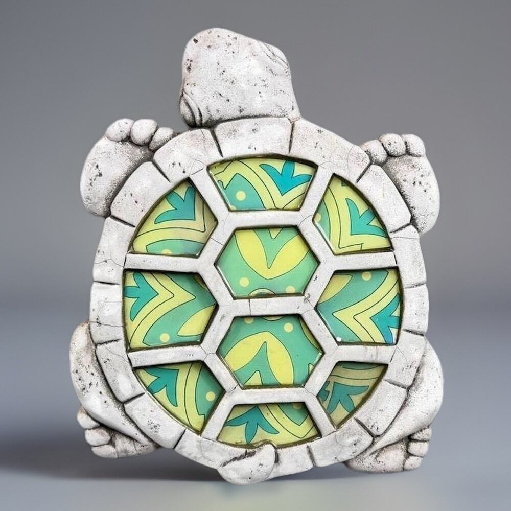 Vintage Turtle Wall Decor Hanging Plaque Epoxy Resin Inlays